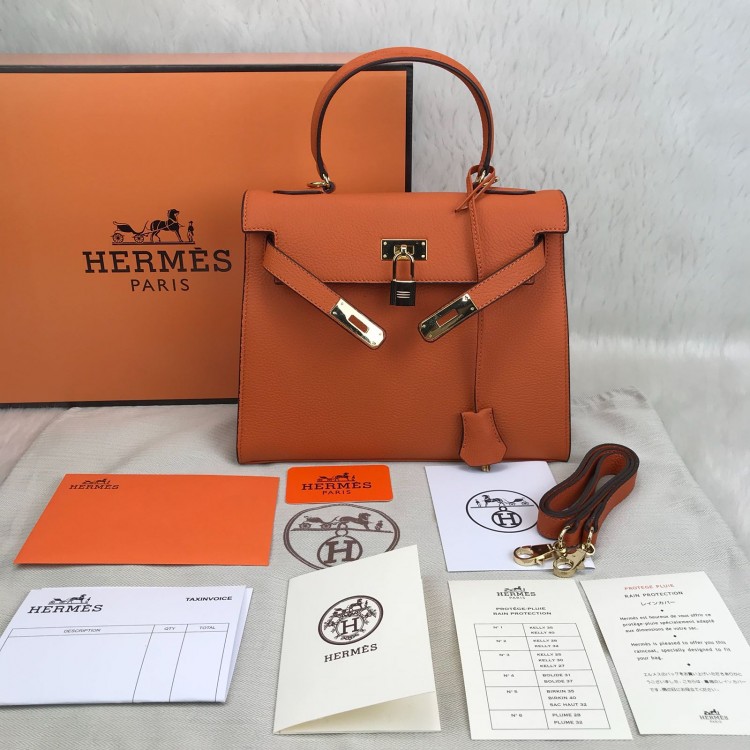 HERMES KELLY 28 CM ORANJ